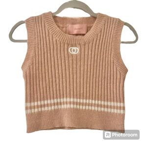 Greenwich V. Cropped Striped Sleeveless Sweater